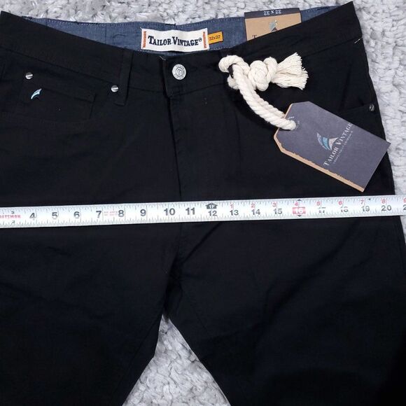 Tailor Vintage Canaan Slim Fit Tailor Smart Chino Pants Black Men's Size 32 x 32 - Picture 7 of 9